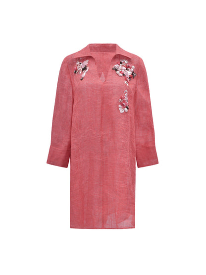 M essential Mackay designer 3D embroidered long shirt pant set - grace.