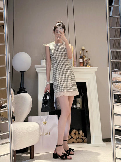 ATELIER MISS LU Hem Soft Yarn Slim Small Fragrance Dress - GRAN.