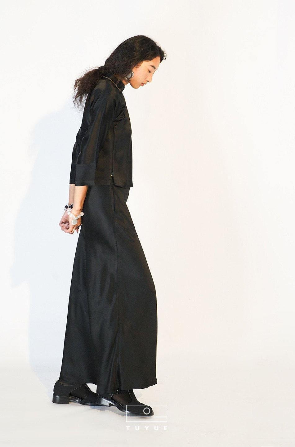 TUYUE Acetate Glossy Zipper Mermaid Skirt - JOY.