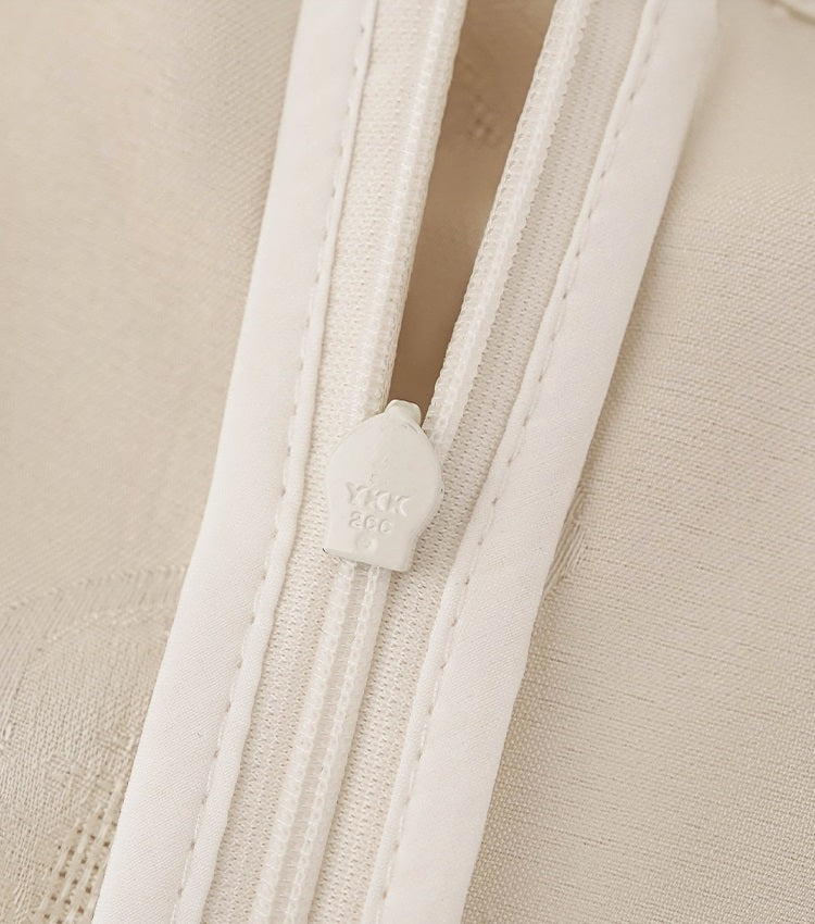 HECO Chinese stand-up collar pressed pleated vest top - SHADOW.