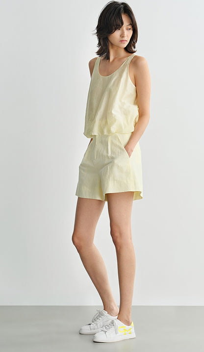 COMME MOI  summer women's casual linen shorts - GAIUS.