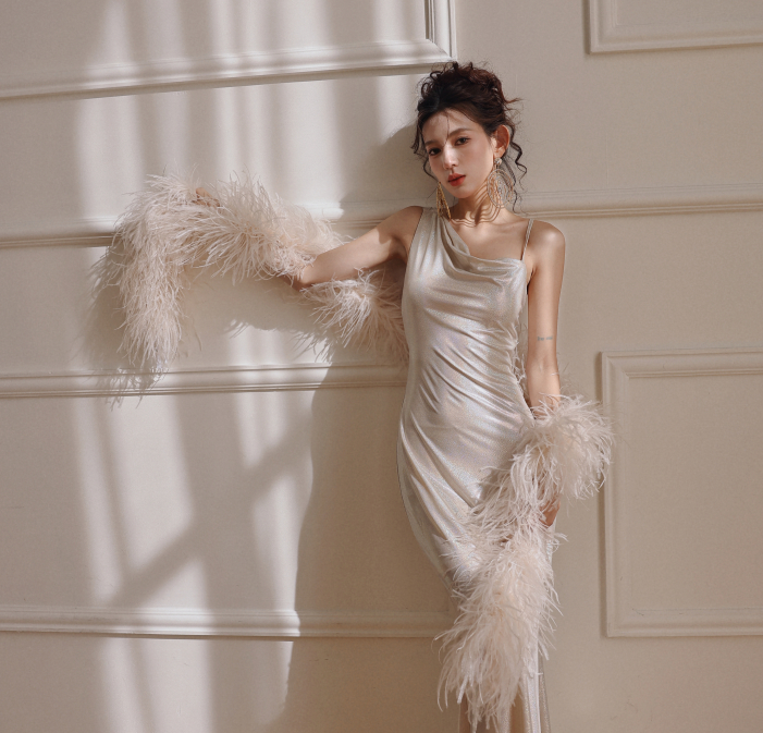 DOLLY Elegant Cream Fluffy Women Chic Shawl-LISSY