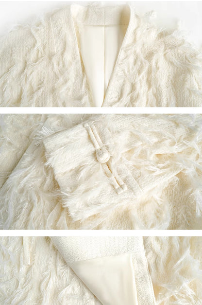 HECO Three-dimensional Tassel Fashion Top Shirt Women - flesh.