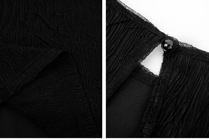 HECO Chinese style wrinkle elastic crew neck vest  age-reducing top - CAST.