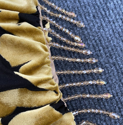 DOLLY Luxury Yellow French Style Sleeveless Pleated Print Suspender Dress-TATIANA