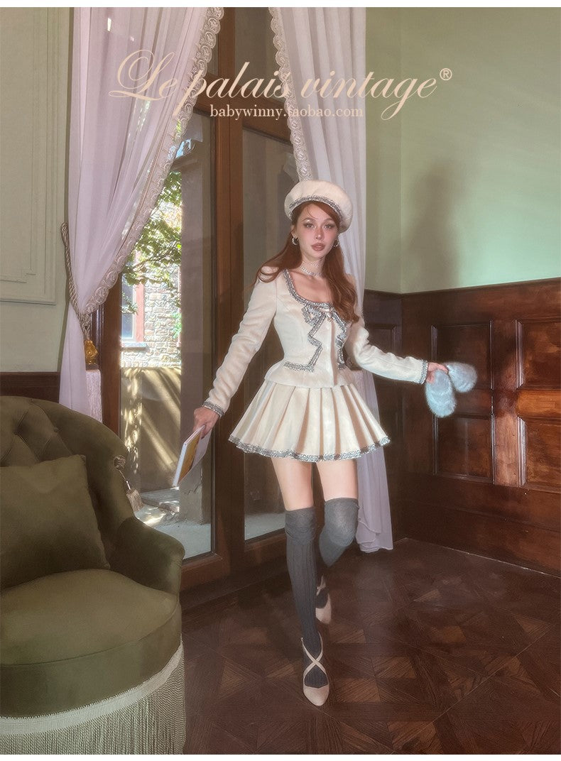 Le Palais Vintage Autumn Corset Pleated Skirt and Shorts-Curtis  ( V )