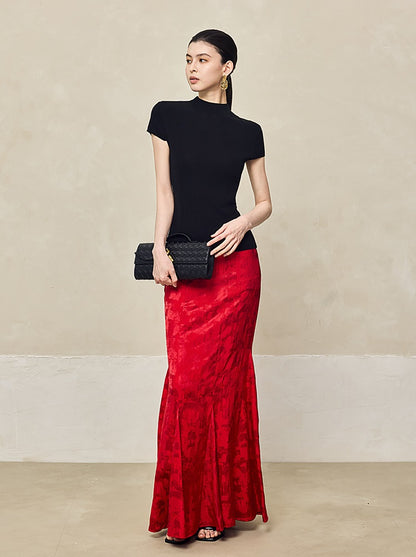 HECO Pit Strip Half-high Neck Short Sleeve T-Shirt - FLY.