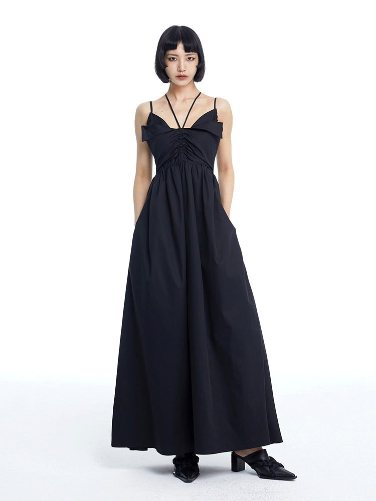 TINY IN high waist large women's halter neck back cut-out long dress- AMADA