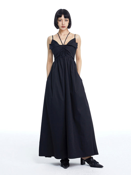 TINY IN high waist large women's halter neck back cut-out long dress- AMADA
