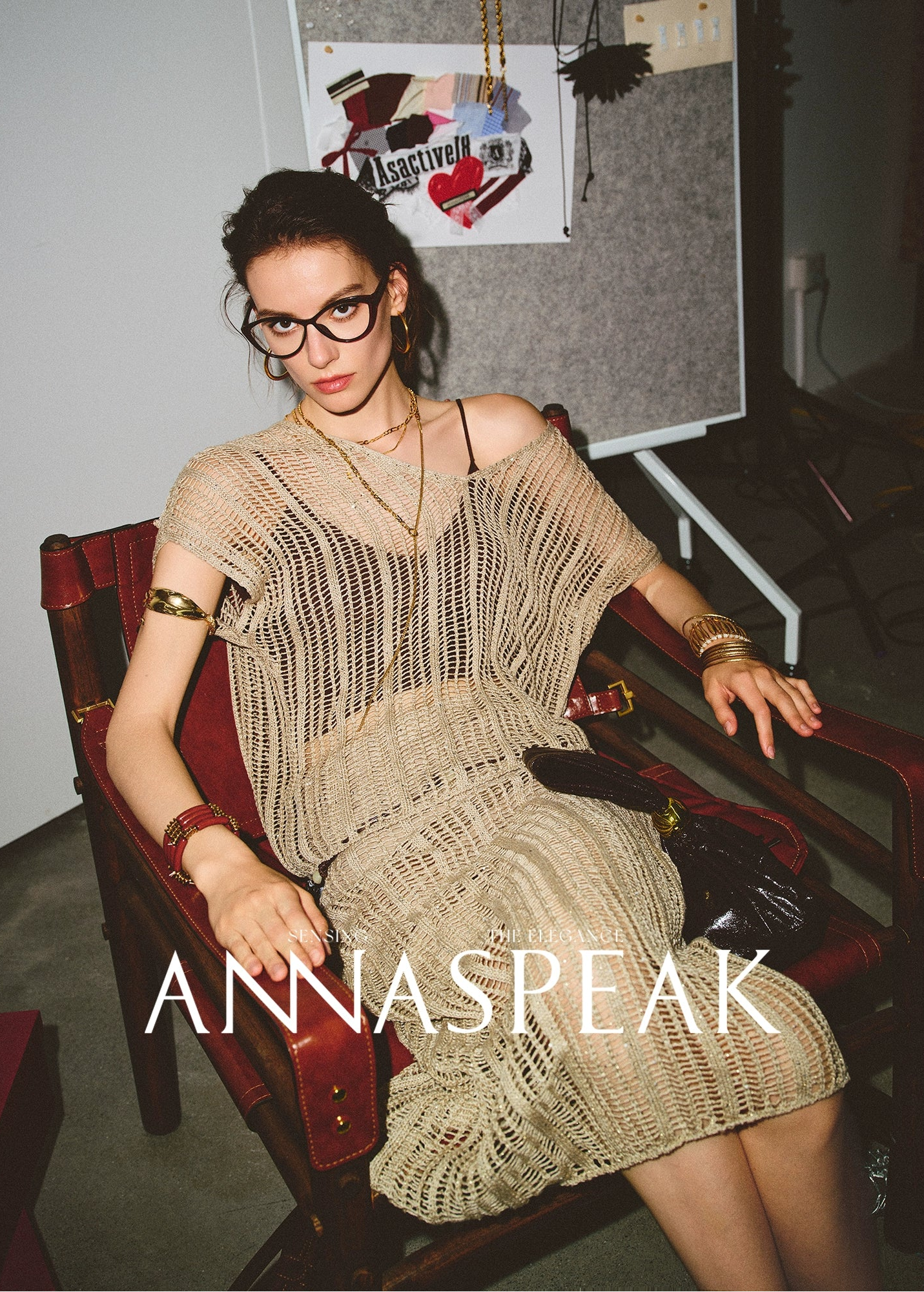 ANNASPEAK Lightweight and breathable cut-out fine glitter top skirt set summer-TOSE.
