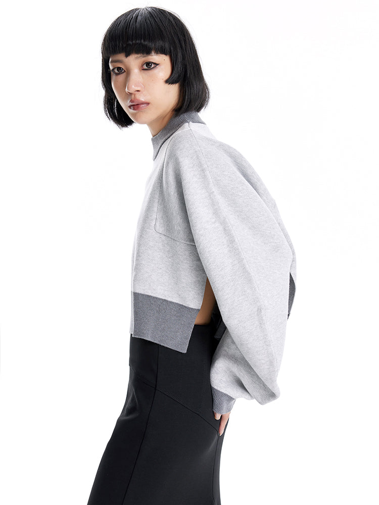 TINY IN big skleeve two wear short sweater-ZUKO