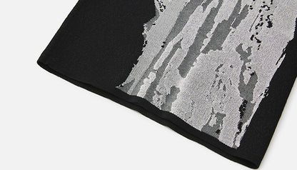 ZHUCHONGYUN jacquard wide-leg knitted trousers and top outfit set-NANCY.