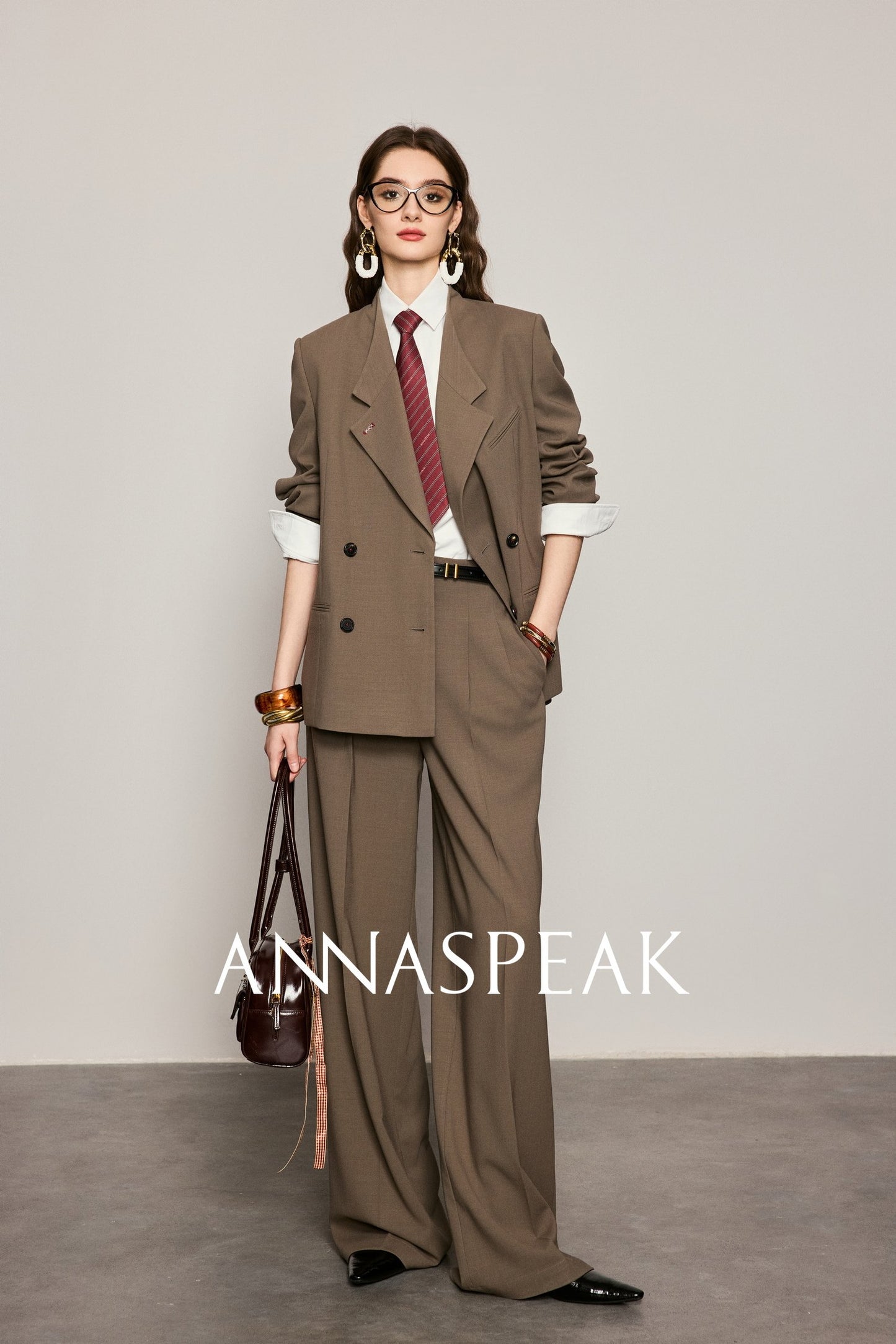 ANNASPEAK  Red wool trousers and wide-leg pants-LATAN.