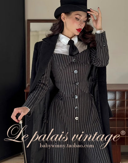 Le Palais Vintage Original languid sexy off-the-shoulder slim white shirt-BEA.