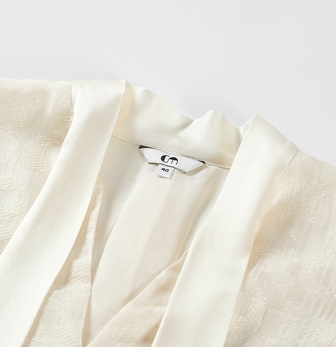 COMME MOI sexy silk embroidered blouse top - MARK.