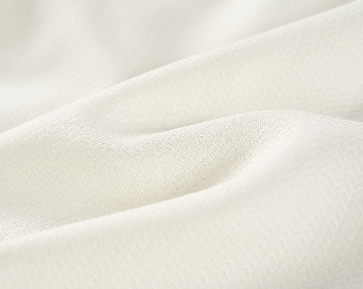 COMME MOI Lu Yan designer's new women's off-white silk texture straight-leg pants - AUTUMN.