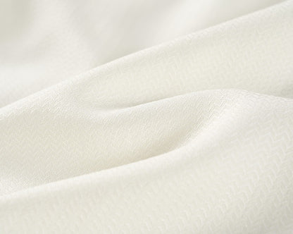 COMME MOI Lu Yan designer's new women's off-white silk texture straight-leg pants - AUTUMN.