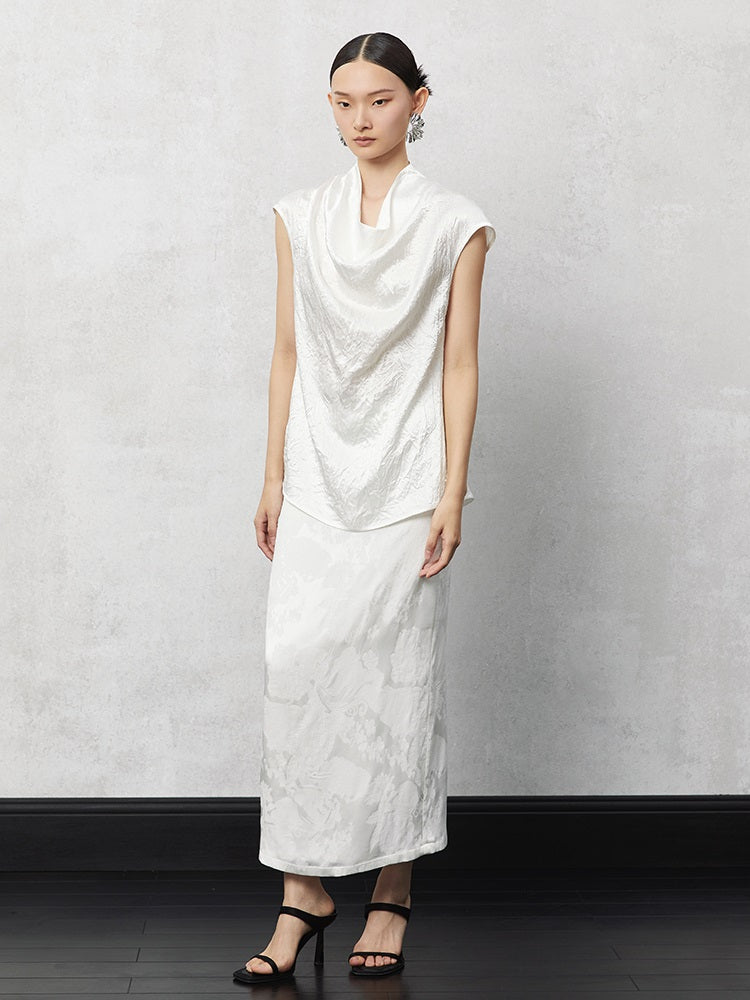 HECO Pleated Feminine Slit Long Skirt Summer - cors.