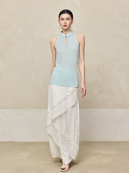 HECO Disc Buckle Knitted Sleeveless Top- ANGLES.