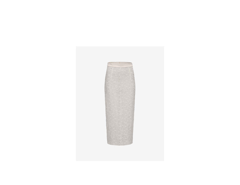 ATELIER MISS LU Fall/Winter Sheep Wool Texture Sheer Skirt - EULALIE
