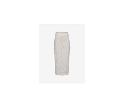 ATELIER MISS LU Fall/Winter Sheep Wool Texture Sheer Skirt - EULALIE