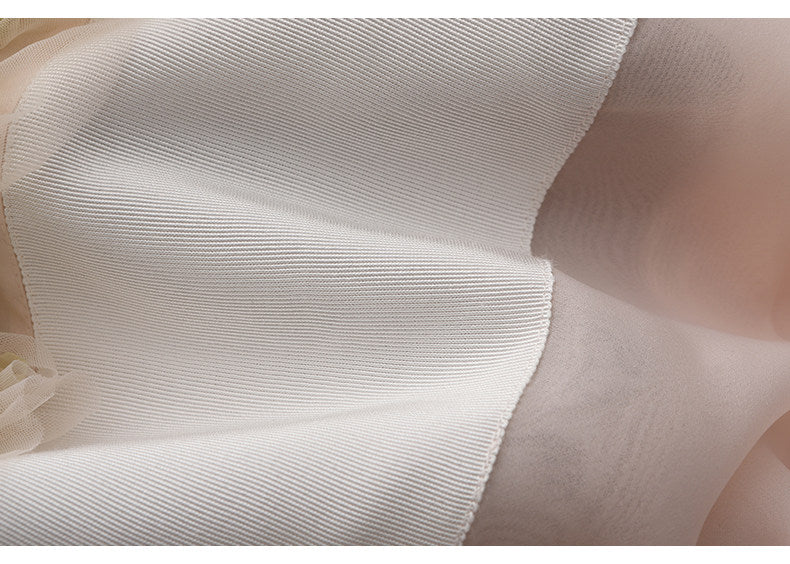 ATELIER MISS LU Tulle Latiered Panelled Long-Sleeved Top - BAILEY
