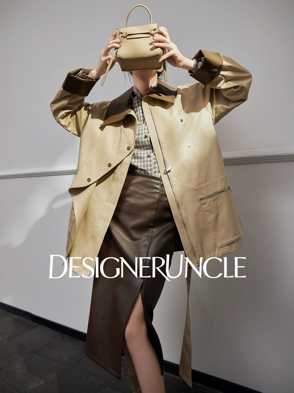 DGU "Oak" Korean trench mid-length loose British style high-end jacket - David.