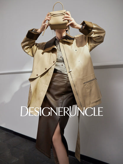 DGU "Oak" Korean trench mid-length loose British style high-end jacket - David.