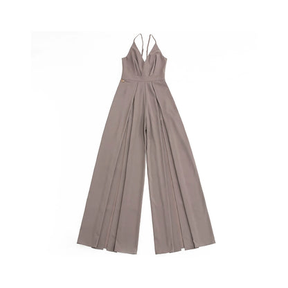 Le Palais Vintage sleek royal sister with a slit wide-leg pant-GANIRU.