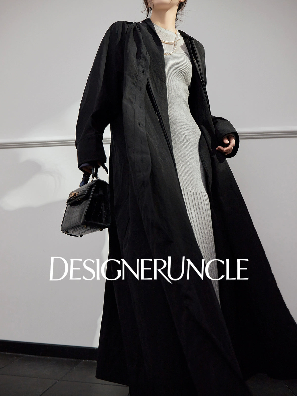 DGU "Ink Sequence" black long trench coat - BERU ?