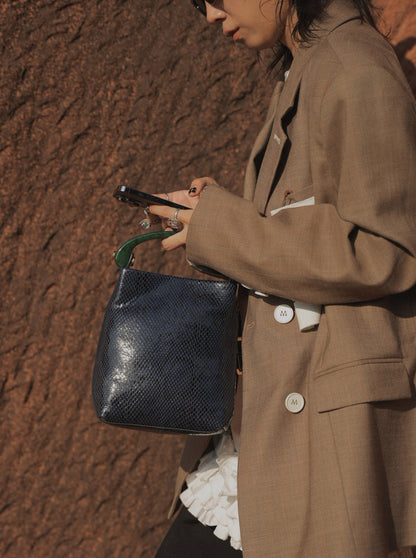 IUBALLET new old money style snake print handbag leather - KIA.