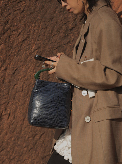 IUBALLET new old money style snake print handbag leather - KIA.