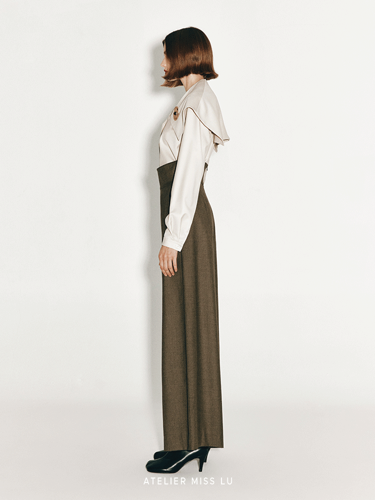 ATELIER MISS LU Looks Like A wool shirt with a large lapel - SANS.