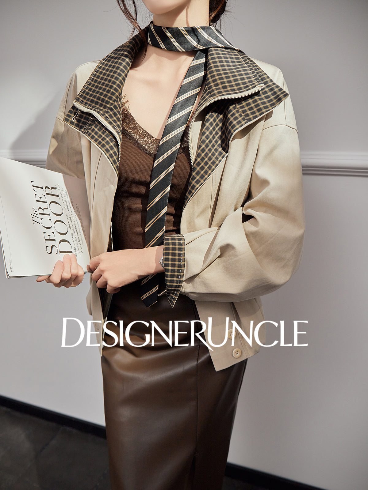 DGU "Fog Brown" autumn new loose casual versatile niche design jacket - NOW.