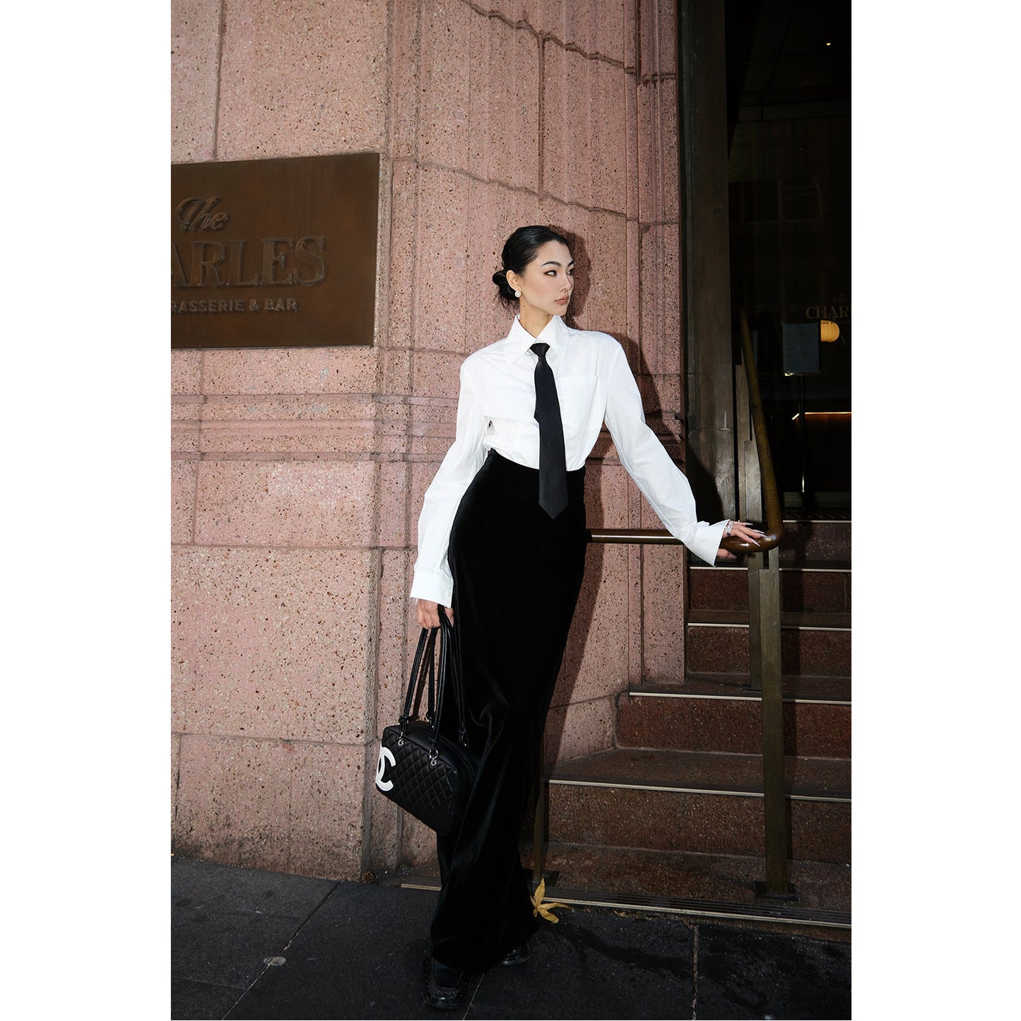 MEI SANGUAN Silhouette Blazer & Floor-Length Skirt Suit Set - BARRY