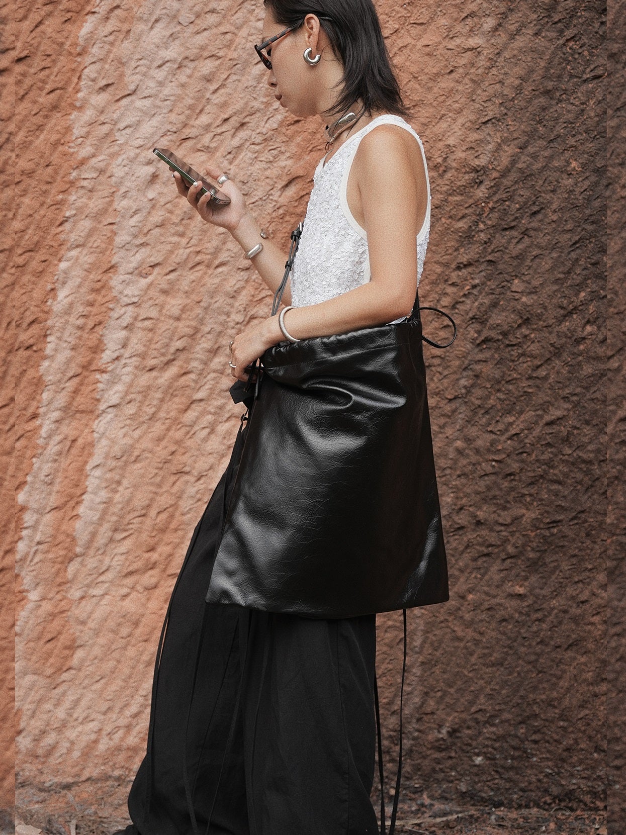 IUBALLET New Simple Large Shoulder Tote Bag Genuine Leather - FRAME .