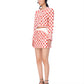 Limited Edition Lace Embroidered Heavy Beaded checkered Short Coat + Skirt suit set - Tikki