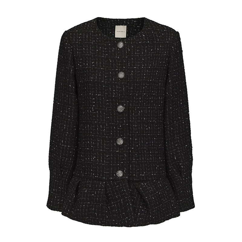 ATELIER MISS LU autumn three-dimensional bud hem tweed coat - LUCINDA