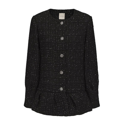 ATELIER MISS LU autumn three-dimensional bud hem tweed coat - LUCINDA