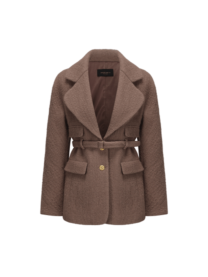 ATELIER MISS LU vintage lapel shape sheep wool blazer - PALAD.