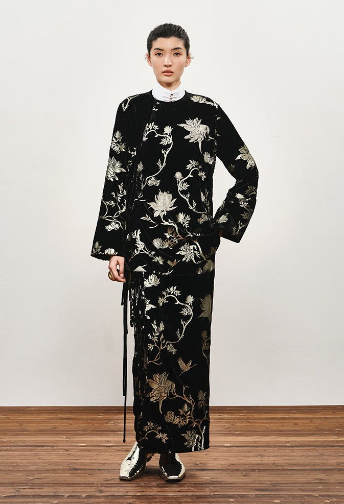 ZHUCHONGYUN sculptural textured bold Walnut Foil Ring-TAMIYA.