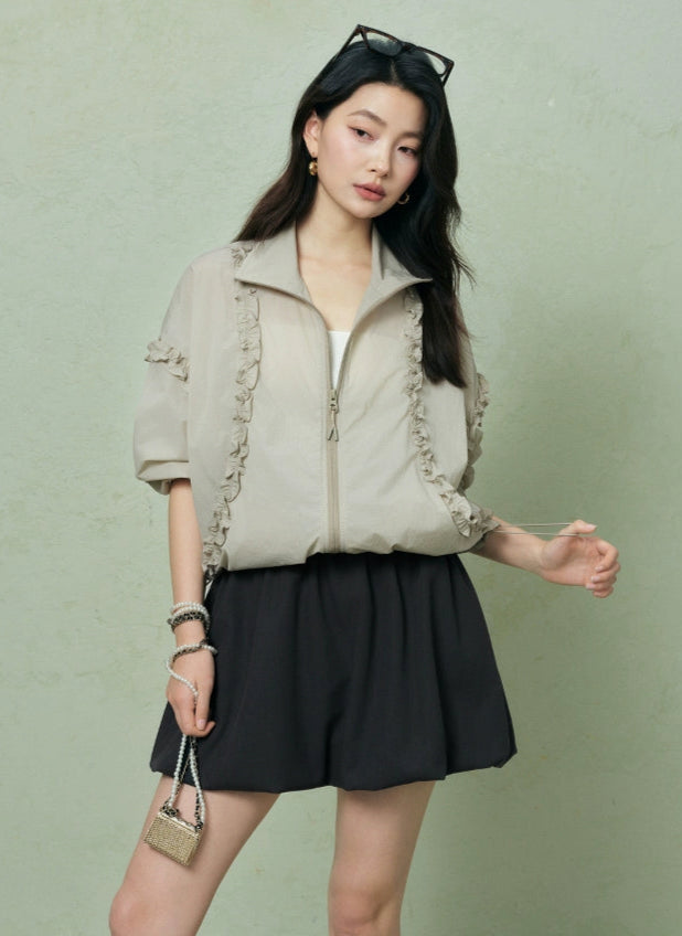 SUSHE Trim Drawstring Jacket-CARA