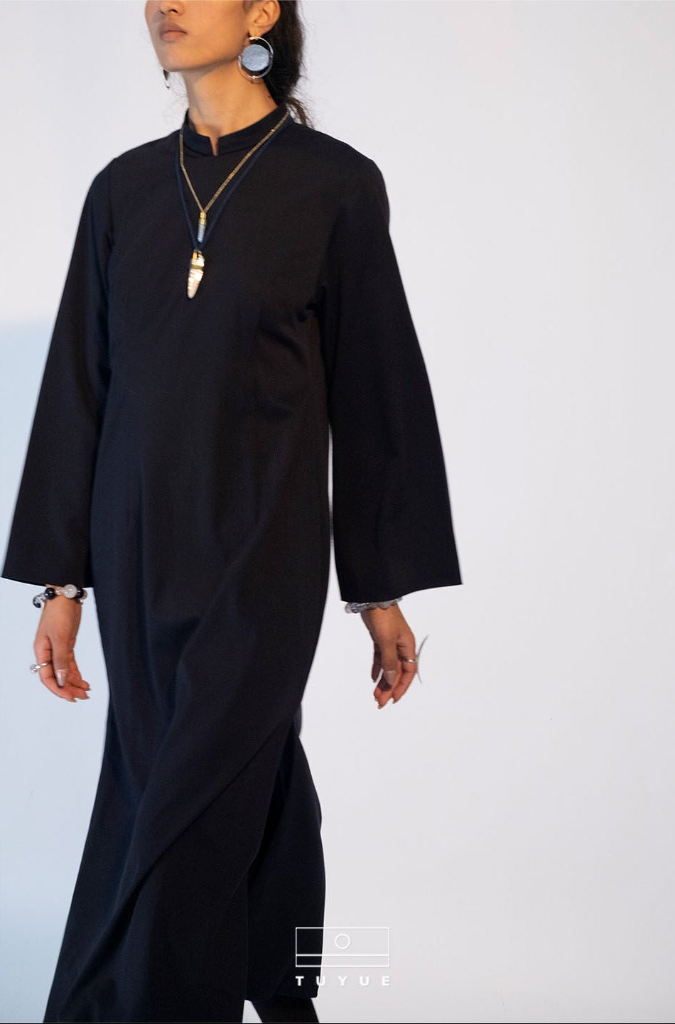 TUYUE Small Stand Collar Slanted Slim Suit Dress - DEBBY.
