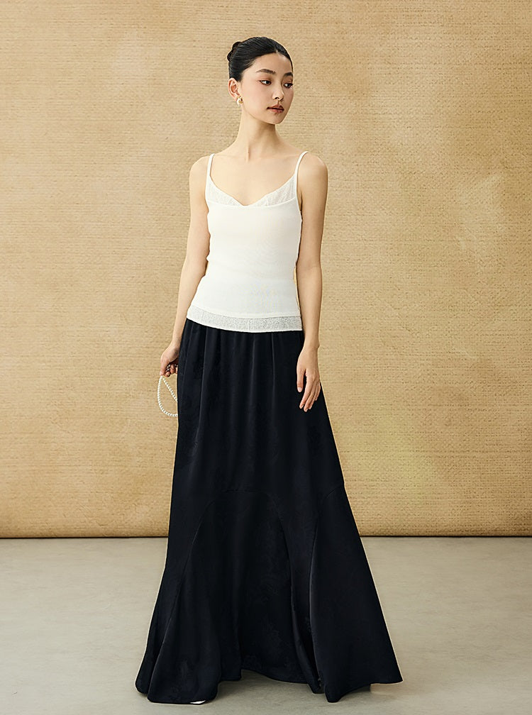 HECO Chinese Lace Edge Camisole Breathable Tencel Versatile Top - REACH.