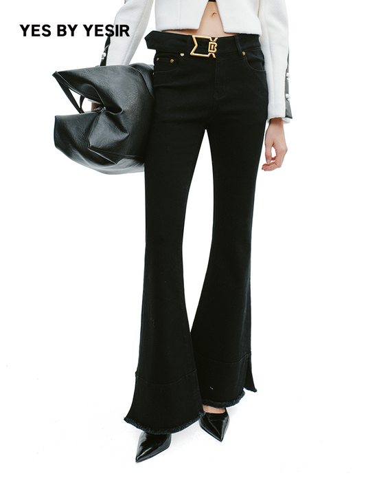 YES BY YESIR  High waist flared bootcut jeans - HONOR.