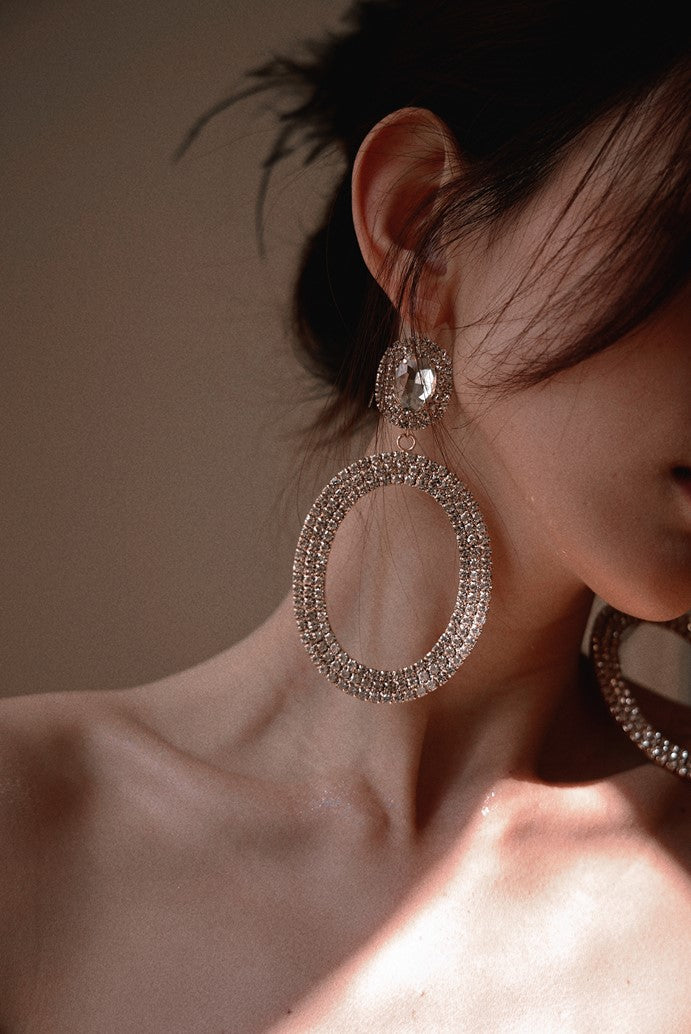 DOLLY Luxury Full Diamond Round Chic Earrings-GRACE