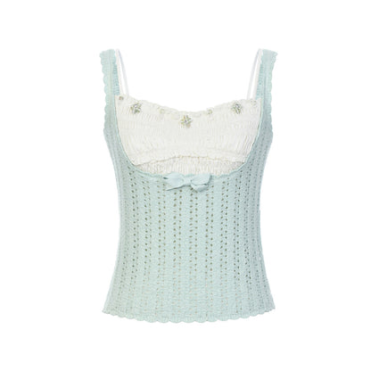 FAME two-piece rococo satin knitted suspender top - GABRIEL