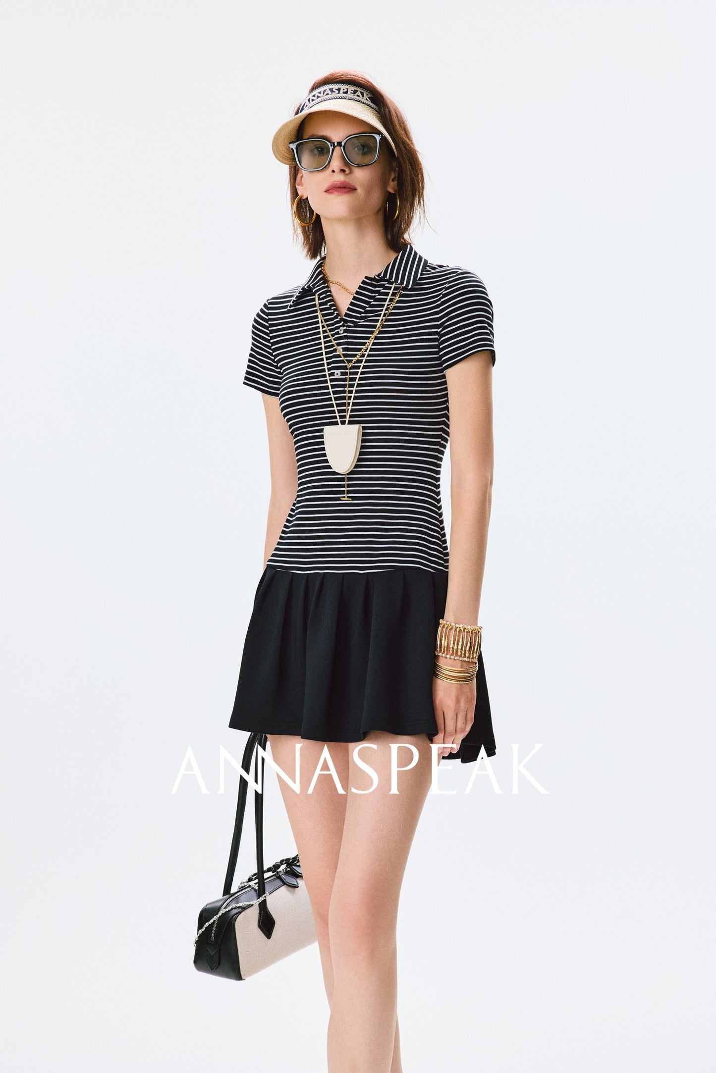 ANNASPEAK  POLO collar dress-RICO.