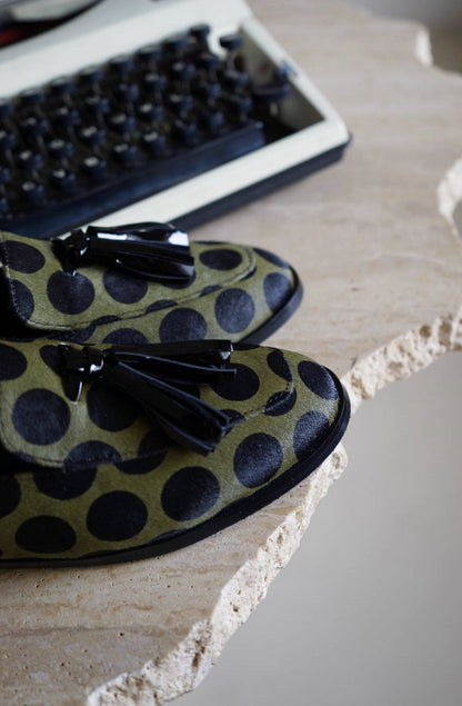 B-FEI leather wool round toe shoes-KIBA.