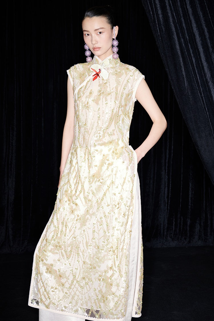 M essential Ma Kai designer brand Jinghui embroidered cheongsam long Dress - SANDRA.